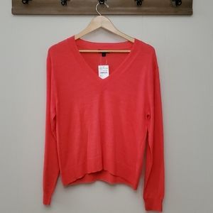 J Crew Slub Knit V Neck Sweater Medium